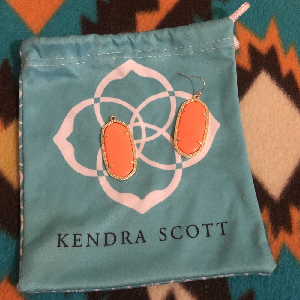 Coral Kendra Scott earrings